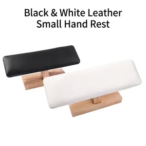 Professional Manicure Arm Rest PU Leather Hand Pillow With Beech Solid Wood Base Nail Art Salon Desk Support Cushion