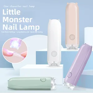 Mini handheld UV nail lamp in macaron colors with cute ears and dual-mode timer