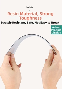 Macro view of highly flexible resin board showing anti-scratch and durable features