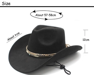 Tabella taglie per cappello fedora nero con tesa da 9 cm e fascia a serpente