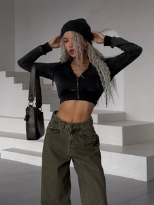 Jeans rétro à taille haute pour femmes, coupe large évasée, coloris vert sauge