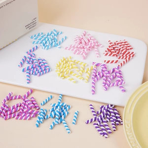 Mini guimauves colorées en spirale en argile polymère pour créations de desserts DIY
