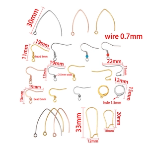 Assorted stainless steel French ear hooks and earring wires for DIY jewelry making