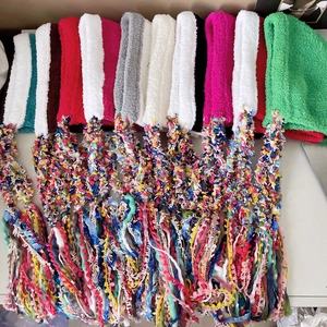 Ethnic style winter knit hat for women featuring colorful long tassels and ear protection