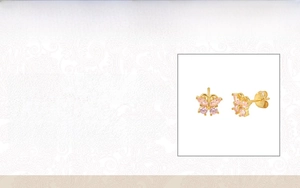 Detailed specs of S925 sterling silver butterfly studs with pink cubic zirconia