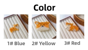 Detailed close-up of cute Corgi hair claws with marble texture acetate material
