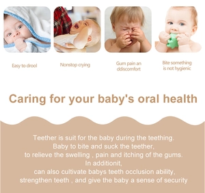 Baby beech wood teether ring functional guide for soothing sore gums and oral health care