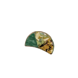 Chic green olive acetate shark hair claw clip with vintage pattern and shell inlay