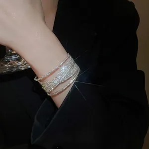 Elegant multi-layer sparkling rhinestone wrap bracelet for a luxurious fashion statement