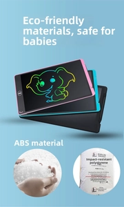 Detail of eco-friendly ABS material pellets and colorful LCD writing tablets for kids