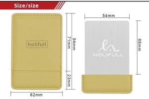 Detailed size chart for the slim portable stainless steel makeup mirror with PU leather case