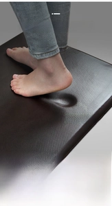 Detail of 18mm thick cushioned PU leather kitchen mat with slow rebound foam effect