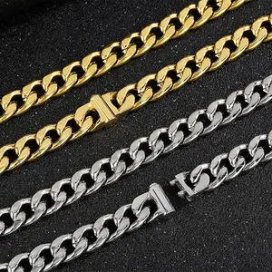 Schwere Panzerkette Halskette Polierter Edelstahl Hip Hop Punk Streetwear Schmuck Für Herren