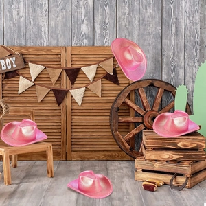Mini cappelli da cowboy olografici rosa per feste e decorazioni di bottiglie di vino