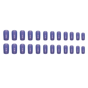 Deep purple glitter square press-on nails set with 24 pieces for women's manicure
