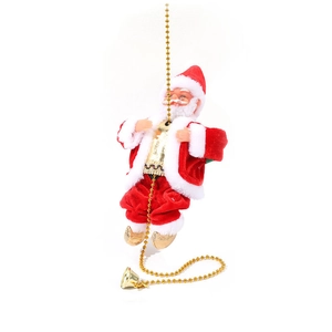 Elektrischer kletternder Weihnachtsmann an Goldkette für Weihnachtsbaum Dekoration