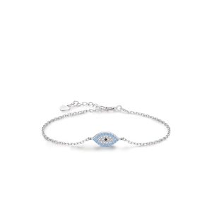 925 Sterling Silver Evil Eye Bracelet Turquoise Zircon Adjustable Chain Personalized Fashion Jewelry For Women