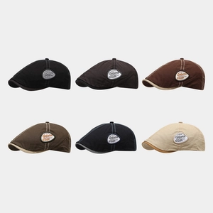 Vintage British Ivy Cap Cotton Adjustable Patch Newsboy Flat Hat Retro Casual For Men Women