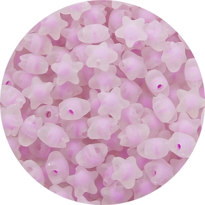 Bulk colorful star-shaped acrylic beads with pink and white gradient matte finish