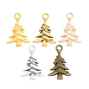 DIY Christmas tree metal alloy pendants in gold silver and bronze for jewelry making