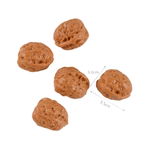 Realistic PVC faux walnut model set for crafts, size 3.0x3.5cm, with textured finish
