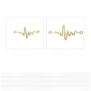 Polished gold stainless steel heartbeat pendants with weight and size specifications