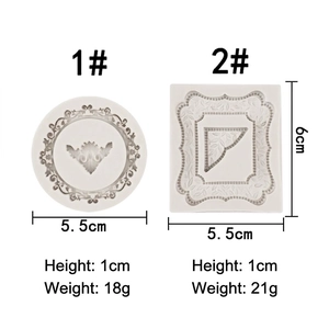 Baroque lace wreath and photo frame silicone molds for fondant and chocolate crafting