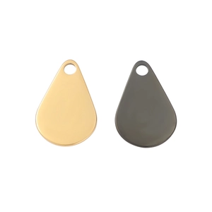Polished water drop metal pendants in gold and gunmetal finish for DIY jewelry