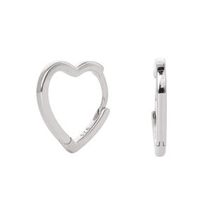 Elegant S925 sterling silver heart-shaped hoop earrings with a high-polished finish