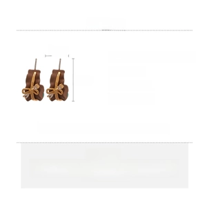 Detailed size and material guide for 18k gold plated bow earrings with crystal accents