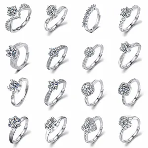 Fashion Round Copper Plating Inlay Artificial Rhinestone Rings 1 Piece