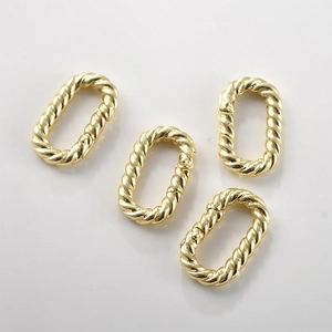 Set di 4 chiusure ovali intrecciate placcate oro 14k per creazione gioielli fai da te