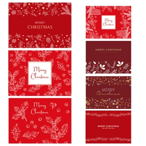 Christmas place mats set featuring festive red holiday prints and decorative patterns