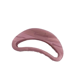 Minimalist large hollow curved hair claw clip in translucent mauve for women's hairstyles