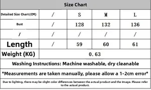 Tableau des tailles pour gilet en fausse fourrure avec mesures buste et longueur