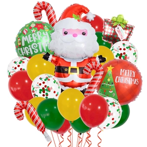 Christmas balloon set with Santa Claus foil and colorful latex sequin party decorations