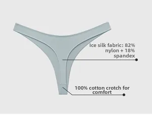 Detailansicht des Eisseiden-Strings mit 100% Baumwollzwickel und atmungsaktivem Stoff