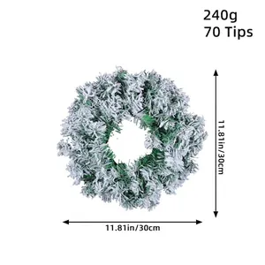 30cm artificial Christmas wreath with 70 tips and realistic snow effect for door decor