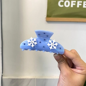 Acetate Hair Claw Snowflake Rhinestone Hair Clip Sweet Shark Clip Elegant Accessory For Women