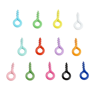 Mix of 100 colorful painted eye screw pins for DIY jewelry making and keychains