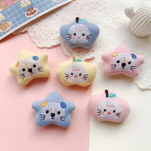 Plush Fabric Embroidered Cartoon Animal Star Apple Shaped DIY Decoration Accessory For Clothing Shoes Socks