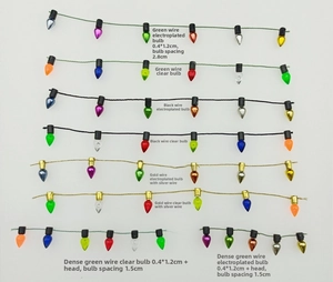Detailed view of colorful electroplated and transparent mini Christmas light string beads