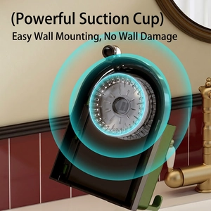 Dark green suction cup wall shelf for bathroom with drill-free mounting system