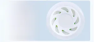 Macro detail of a 3.8cm dual-use air valve for vacuum storage bags with spiral design