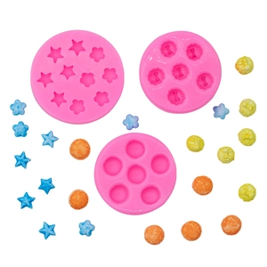 3-piece pink silicone mold set for mini burgers, star cakes and chocolate decorations