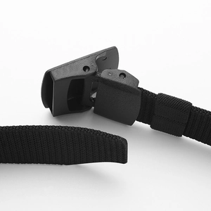 Tactical nylon belt with matte plastic buckle for outdoor use in black finish
