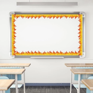 Autocollant de bordure de tableau d'affichage flamme pour tableaux blancs et déco d'école