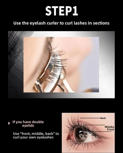 Step-by-step tutorial for using an eyelash curler on double eyelids for lift