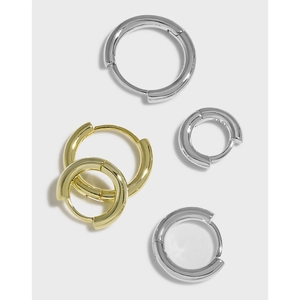Minimalist Hoop Earrings 925 Sterling Silver Geometric Huggie For Women Versatile Daily Jewelry Elegant High Polish Simple