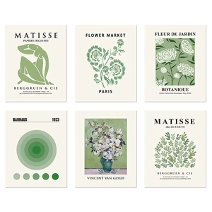 Set di 6 stampe su tela in stile Matisse e Van Gogh per decorazioni murali moderne